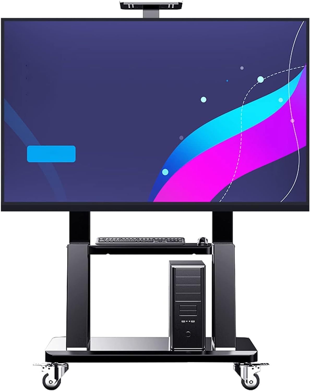 OLSKFUH Tv Stand Mobile Tv Cart Mobile Tv Stand Heavy Duty Rolling Tv Cart With Storage Shelf,
