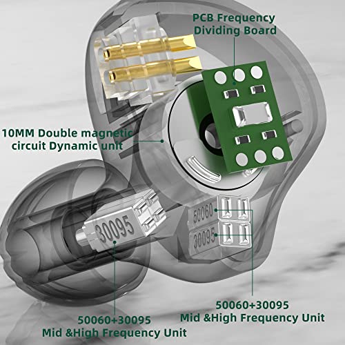 Image of Better CCA C10 Five Drivers Hybrid In Ear Monitors in Each sideA'HiFi 4BA 1DD High Resolution Earphones /Earbuds with 3.5mm Gold Plated Plug Detachable Cable 2pin 0.75mm Wired Earbuds(Black without