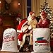 Faylapa 4 Pack Christmas Gift Bags Large Santa Sacks, Christmas Canvas Bags with Drawstrings Reusable Designs,19.6 X 27.5 Inch Xmas Present Bag