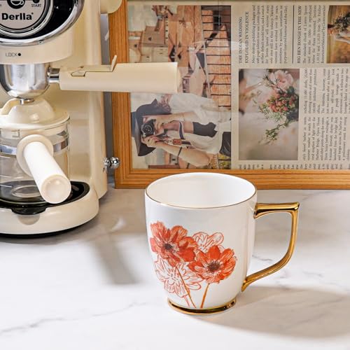 Taza de cerámica con margaritas 15 oz para café y té miniatura 4