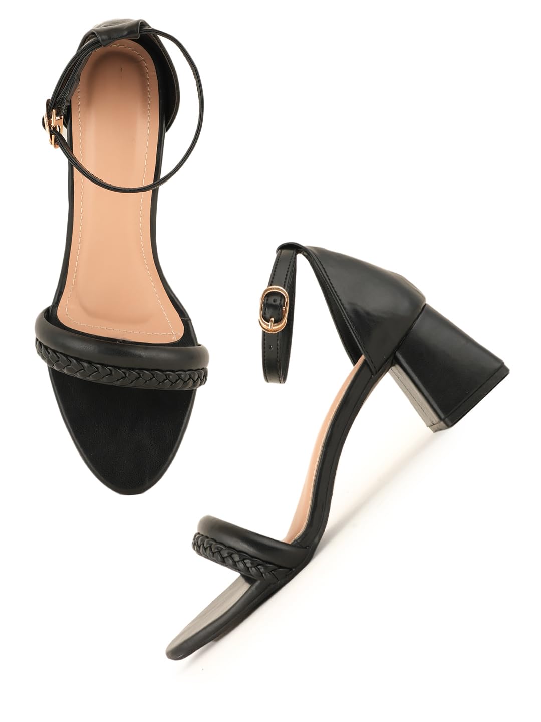 Black Tassel Accent Formal Heels - Heeled Loafer Style Pump-image-27
