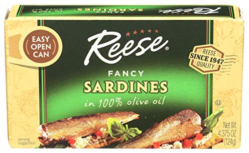 Reese fancy sardlines in 100% Olive Oil, 4.375 Ounce (Pack of 10)