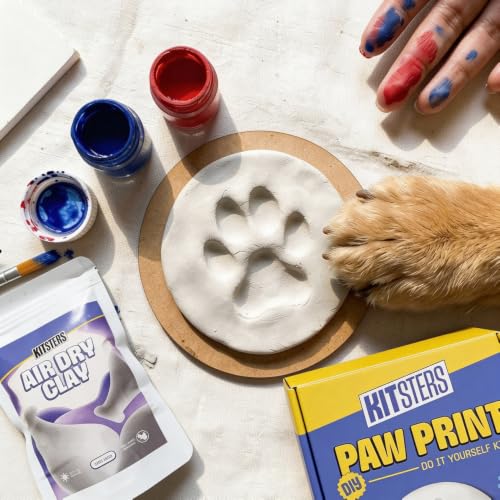 Image of KITSTERS,DIY Paw Printing Kit for Cats & Dogs,Paw Prints of Your Little Fur Babys',Fun Activity for Pet Parents - Memories,Art & Craft - Mould Cast - Epoxy Resin,Video Workshop Included, White