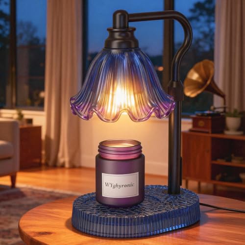 WYghyronic Flower Candle Warmer Lamp Adjustable Timer & Dimmer(Blue)