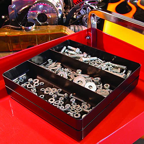 Image of Ernst Manufacturing Toolbox Tray: Stackable Tray in Orange with 3 Compartments - Ideal for Trades, Mechanics, Electricians, Plumbers, Household Use, Hobbies, and More - Heavy Duty - Made in the USA