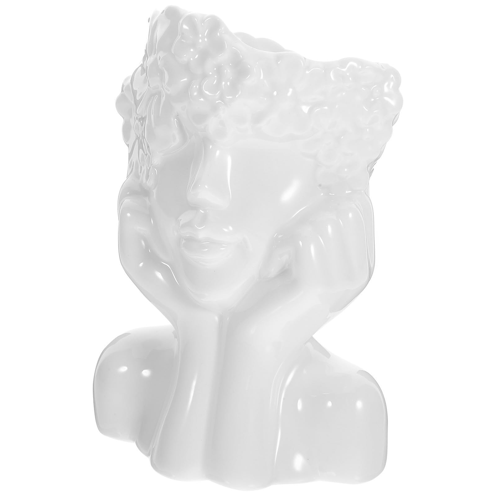 Vase céramique blanche buste femme pour décorer un petit espace