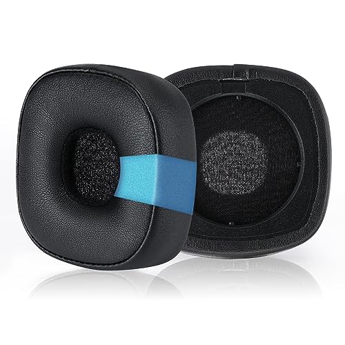 Yizhet Almohadilla Auriculares Compatible con Marshall Major IV III & Major 4 3 Almohadillas Cascos de Repuesto en Espuma de Memoria y Cuero Proteico, 1 Par, Negro