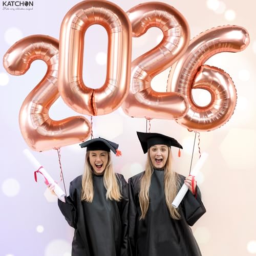 Image of Rose Gold 2026 Balloons 42 Inch, Rose Gold Graduation Decorations 2026, Foil Number 2026 Graduation Balloons Class of 2026 Decorations | Graduation Party Decorations | Prom Decorations 2026, Katchon