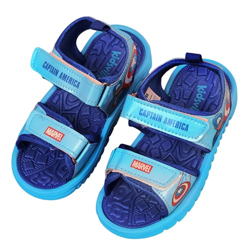 Image of Kidsville Official Marvel Comic Captain America Printed Sandals For Kids Boys Anti-Skid Comfortable | Adjustable Double Strap Closure | Flexible & Lightweight Footwear for Baby