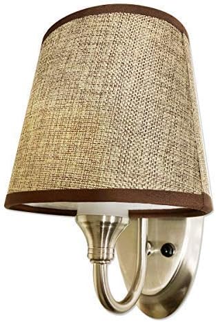 Dream lighting RV Interior LED Light Fixture 12V DC Fabric Wall Sconce with Flared Shade Dinette Decor Lamp with Switch 0.24A, 3W, Brown Burlap