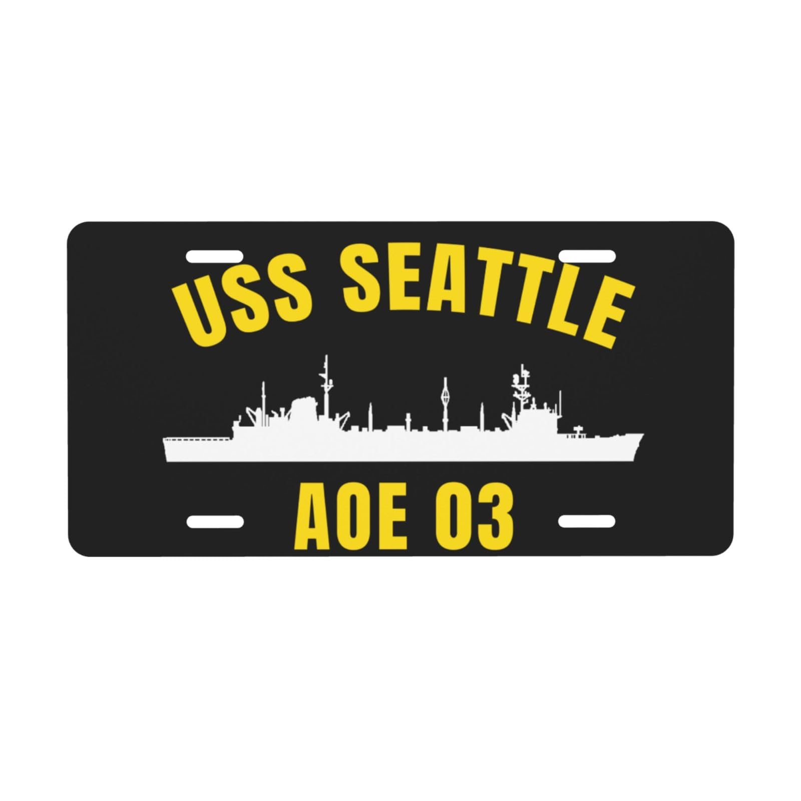 USS Seattle AOE 3 6X12 Inch License Plate-Vintage Aluminum Metal License Plate