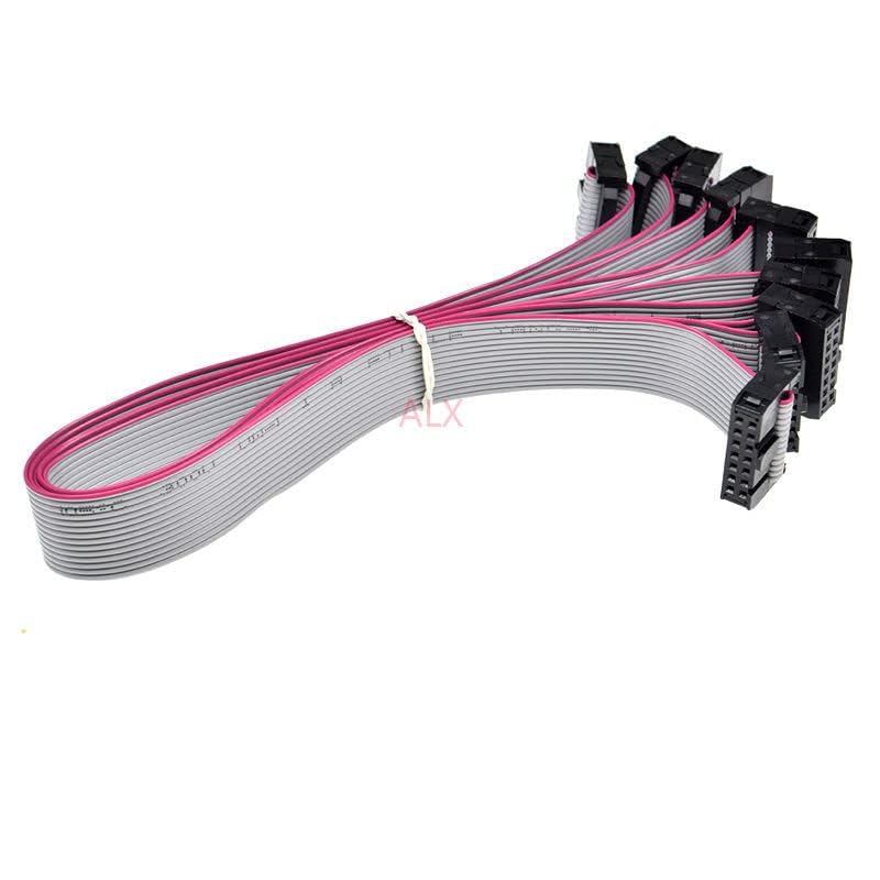 5PCS FC-14p 30CM 2.54MM Pitch JTAG AVR ISP Download Cable 14P Wire 14PIN Gray Flat Ribbon Data Cable for DC3 IDC Box Header