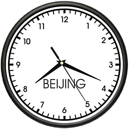 Signmission Beijing Wall World Time Zone Clock Office Business, Beagle #TOP12
