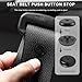 Fkewp 10 Sets Seat Belt Button Stop, Snap-on Seatbelt Stopper Kit Prevent Buckle from Sliding Down, No Welding Required Plastic Safety Belt Stop Clip for Cars Trucks SUVs (Black)