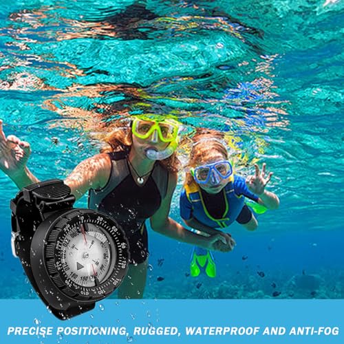 Brújula de buceo resistente al agua con visión nocturna para muñeca, precisa para navegación bajo el agua hasta 50m con banda TPU para natación y buceo miniatura 6