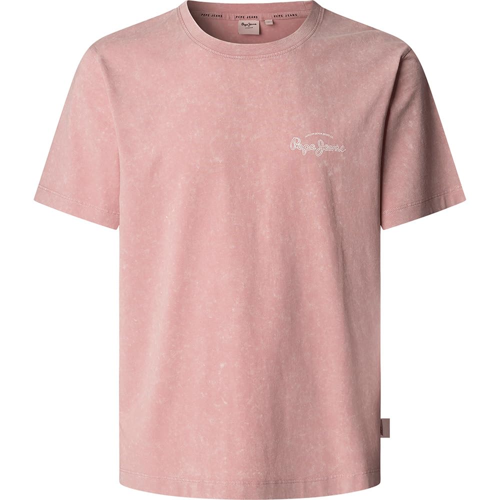 Pepe Jeans Men's Terell TEE T-Shirt, Pink(ASH Rose Pink), L
