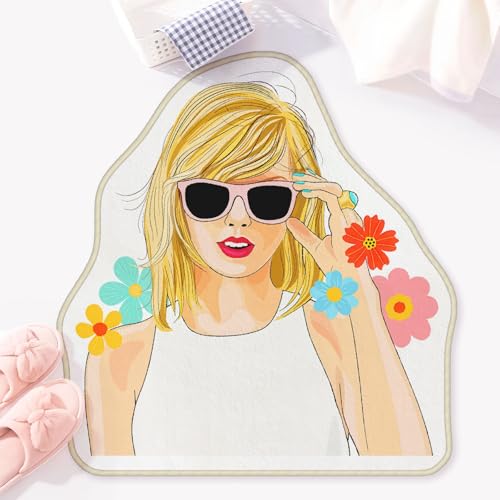 Allenjoy 29.6 x 31.5 American Superstar Singer Rug Bath Mat - Carpet for Bathroom Kitchen Living Room Home Office Nursery Decor Non-Slip Durable Washable Gifts for Daughter Girls Women Fans Teens
