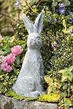 osterhase sitzend malen Rustikale Osterdeko Dekohase Stone in Stein Optik grau, sitzend, 52 cm groß, Osterdeko, Osterhase, Hasenfigur