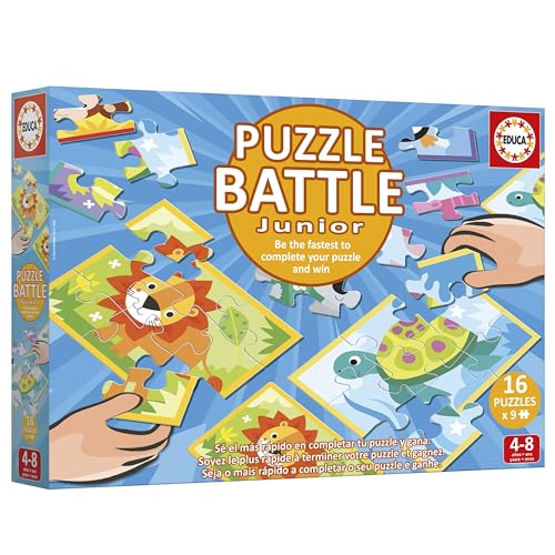 Puzzle EDUCA Battle Jr Animals 16 puzzles 9 pièces par puzzle Pour enfants à partir de - vue 9