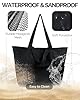 HOMESPON Strandtasche Damen mit Reißverschluss Große Wasserdicht Mesh Badetasche Familie Faltbar Beach Tote Bag Shopper,Schwarz #3