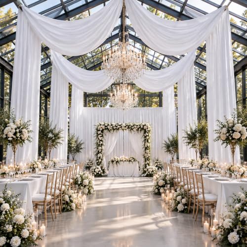 gogoparti 10x20FT White Ceiling Drapes for...