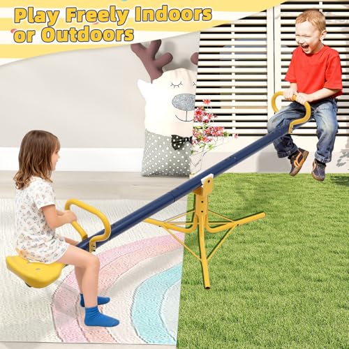 UIABOPZ Teeter Totter for Kids Outdoor, Sit and Spin 360 Degrees Seesaw for Kids Outdoor for Outdoor Ages 2-10, Metal Heavy Duty Indoor & Outdoor Playset Toys for Playground Backyard Playhouse - Thumbnail 6