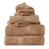 Superior 900 GSM Luxury Bathroom 6-Piece Towel Set, Made of 100% Premium Long-Staple Combed Cotton, 2 Hotel & Spa Quality Washcloths, 2 Hand Towels, and 2 Bath Towels - Rust