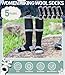 Yebing Merino Wool Hiking Socks for Womens Thermal Warm Winter Boot Crew Cushion Cozy Thick Work Gift Socks 5 Pairs Black B,Medium
