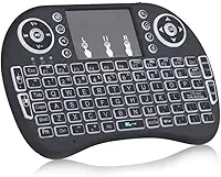 Mini Teclado Wireless LED com Touchpad ABNT Sem Fio 2.4GHz para Smart TV, Console de Games, Android, Notebook e PC