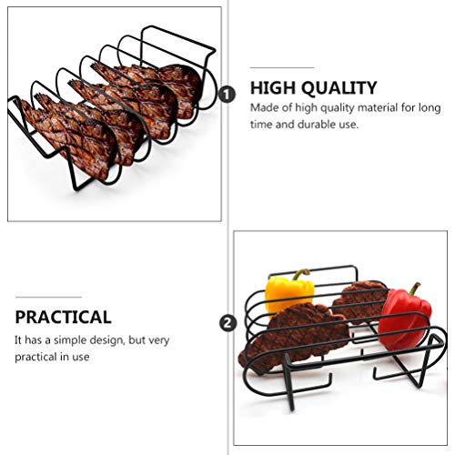 BESPORTBLE Churrasqueira Churrasqueira Grelha Antiaderente Suporte para Assar Churrasco de Ferro Sup