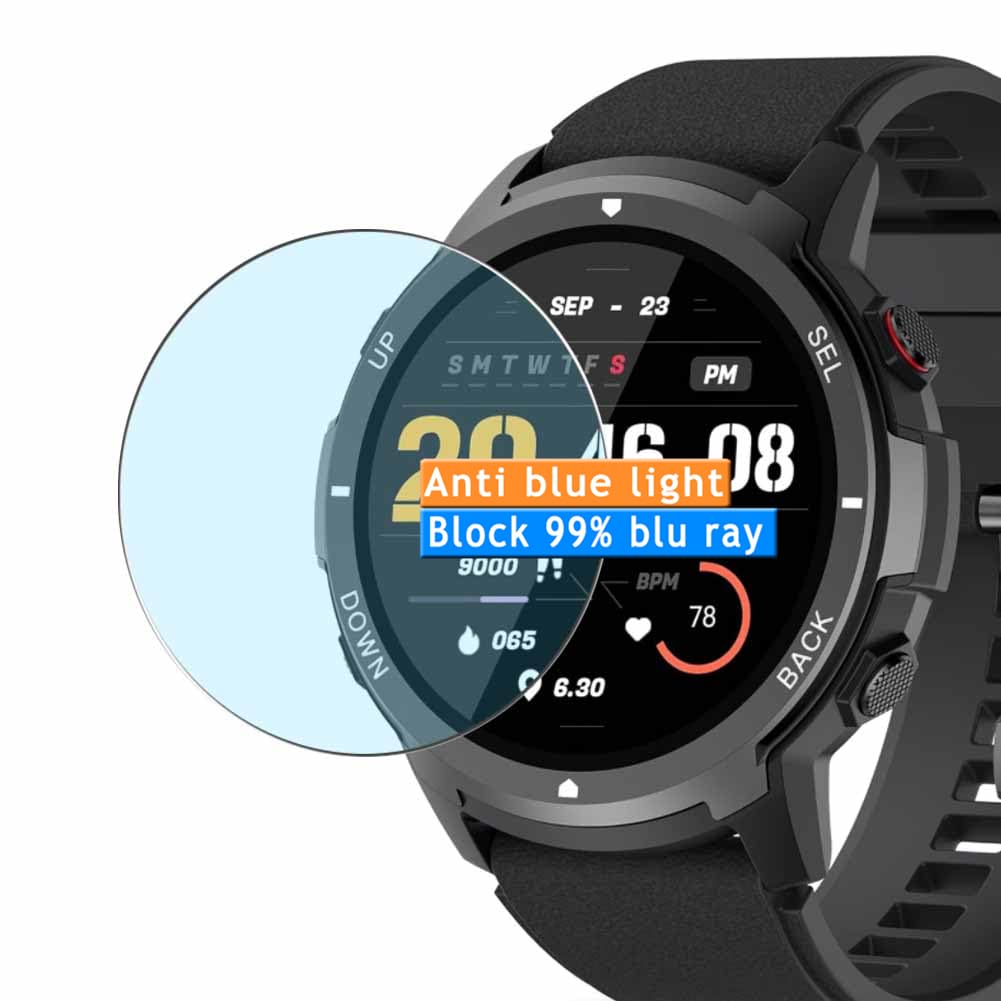 Vaxson 3-Pack Anti Blue Light Screen Protector, compatible with IDEALROYAL S52 1.39" smart watch smartwatch, TPU Guard Film Protectors Sticker [NOT Tempered Glass]