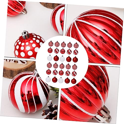 Décorations de Noël suspendues rouge éclatant Cabilock | Set incassable de 60 pièces - 6