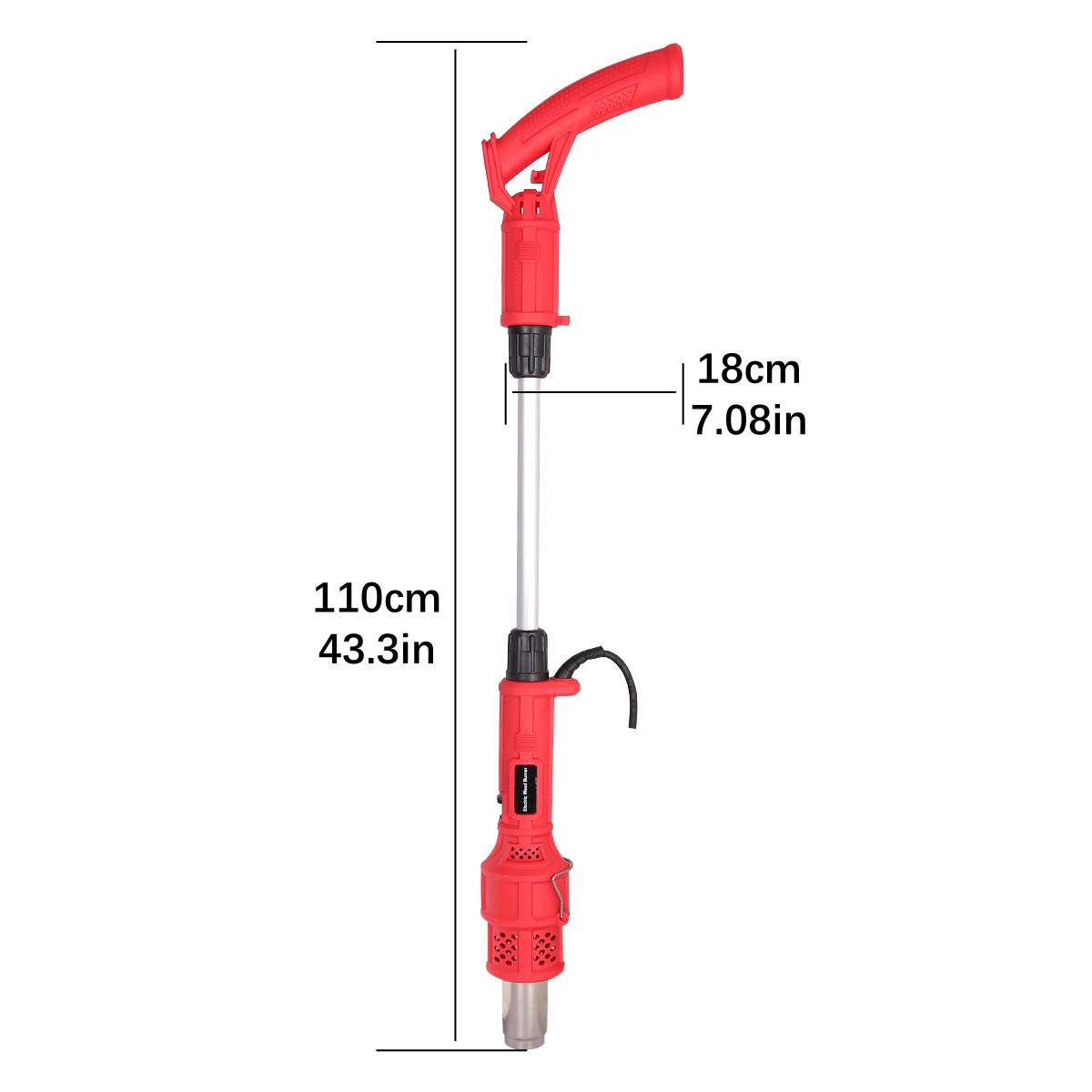 Désherbeur Électrique, Brûleur de Mauvaises Herbes avec Buse - Brûler de l'herbe et du Charbon de Bois 2 en 1 Bâton de Désherbage Thermique, Jusqu'à 650℃ Outil Puissant de Désherbage — vue 5