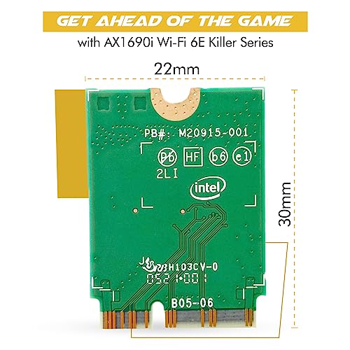 Ax1690I Killer Series Wi-Fi 6E Double Connect Upgrade | Tri Band 2.4/5/6 Ghz | 3.0 Gbps | Bluetooth 5.3 Support | M.2 Cnvio2 | No Vpro Performance & Gaming Model Ax411.Ngwg.nvx #TOP1