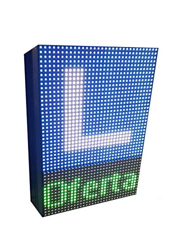 Rótulo LED programable Autoescuelas (32x48 cm) RGB/Pantallas electrónicas de logo y texto/Carteles publicitarios exterior/Letreros luminosos/L autoescuela con efectos
