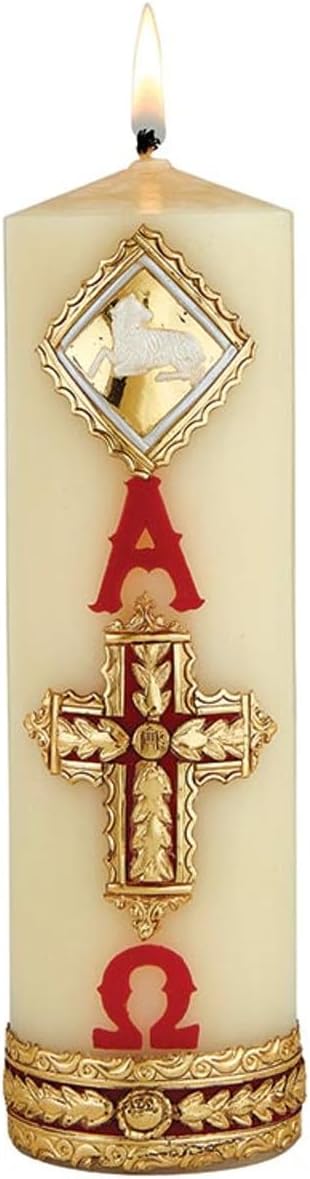 Devotional Candles Hand Decorated Family Prayer Candle by Will & Baumer, 8-Inch, Traditional Cross