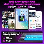 2026 Mince 11 Inch Android 16 Comprimé avec clavier, stylet & Souris, 2K IPS Vigne large L1 avec des écouteurs, 36GB RAM 256GB (1TB TF), 8000mAh, T615 8-Core,8+13MP, 5G/2.4G WiFi, FCC/CE - gris