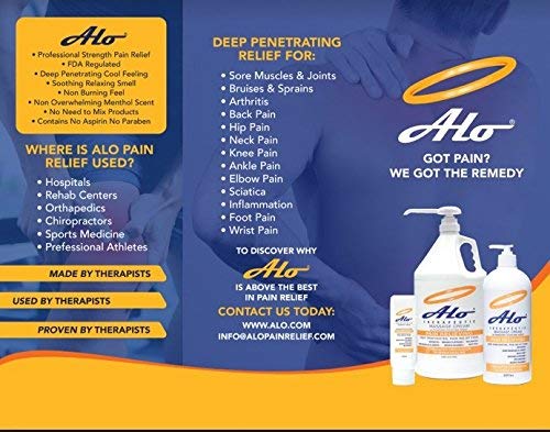 Alo Pain Relief Cream Therapy (4 Oz) For Arthritis, Back Pain, Sciatica, Plantar Fasciitis, Tennis Elbow, Sore Muscles & Joints Inflammation - Working Out Aches, Acute Pain And Chronic Pain #TOP4