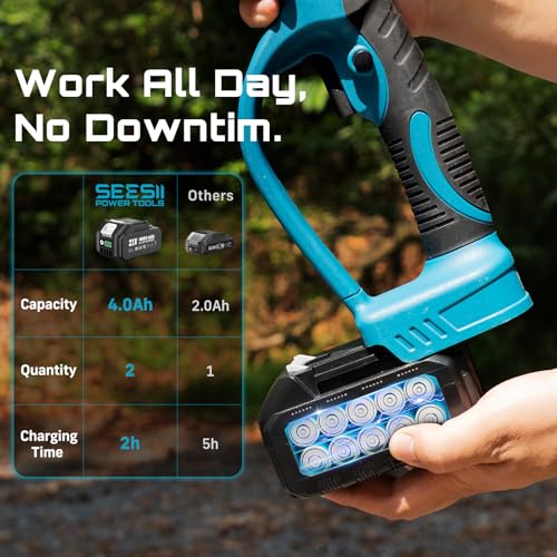Image of SEESII 2-in-1 Pole Electric Pruning Shears, 1.8 inch Cut Pole Cordless Pruner