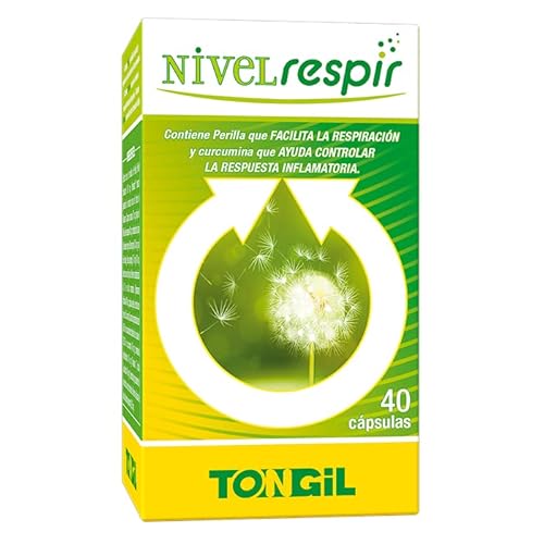 Nivelrespir 40 Cápsulas con Perilla, Quercetina, Ginseng, Curcumina y Vitamina C - Alergía, Congestión Nasal, Vías Respiratorias - 100% Natural de Tongil