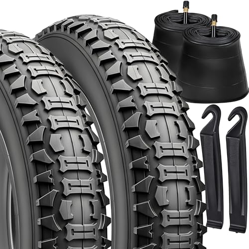 Revere 26x4.0 �t�@�b�g�^�C�� Ebike �����p ? �����\�I�[���e���C���d���o�C�N�^�C�� ��v��26�C���` x 4�C���` E-Bike Fat MTB �^�C�� �I�t���[�h �g���C�� �V�e�B���C�f�B���O�p (�^�C��2�{ + �`���[�u2�{)