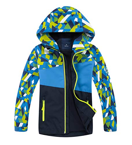 LOKTARC Boys Girls Rain Jackets Kids Lightweight Waterproof Hooded Raincoats Windbreaker