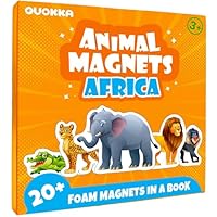 QUOKKA Magnetic Puzzle for 2 3 Year Olds - Travel Toys for Toddlers on Plane Car Ride - 20 Pcs Africa Toy Game with Extra-Long Play Book - Fun Travel Game for Kids - Gift for Boys and Girls Ages 3 4 5
