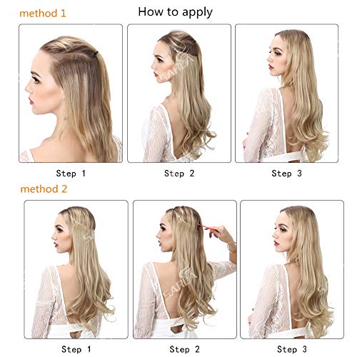 Image of Artifice 5 Clips 26 inch Long Curly /Wavy hair extensions Beige Blonde