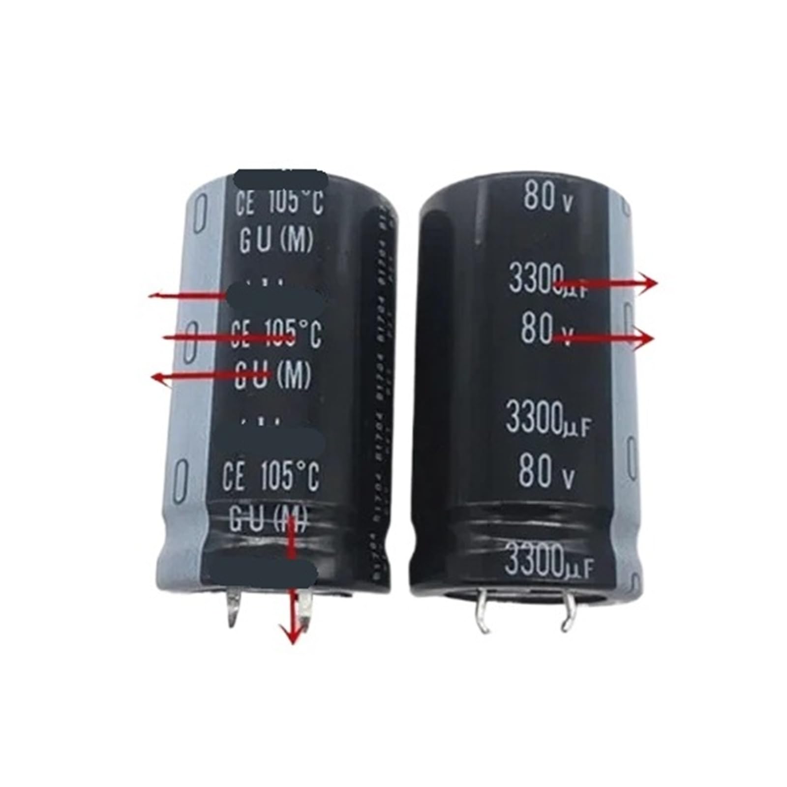 Condensateur 3300 uF 80V GU/KS 25x45mm composant électronique haute performance pour circuit