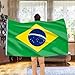 AhfuLife Brazil Flag 3x5 Ft, Large Brazilian Flags for Outside - Double Side with Brass Eyelets for Olympic Party Decorations, Soccer Party Decoration Bar Garden Street Decoration Indoor Outdoor