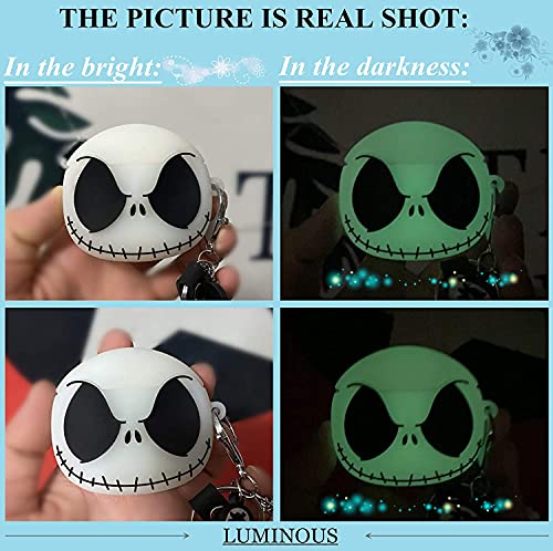 Ccxnas Compatible With Airpods Case Cover With Keychain, Halloween Luminous Skull For Airpods 2Nd & 1St Cases, Soft Silicone Cute Funny Anime Case For Apple Airpods 2/1 #TOP4