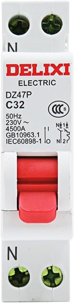 SaNzia Electrical air Switch DZ47P1P+N one-Pole Two-Wire Circuit Breaker occupies one Household 10-40A (Size : DZ47P-1P+NC10A)