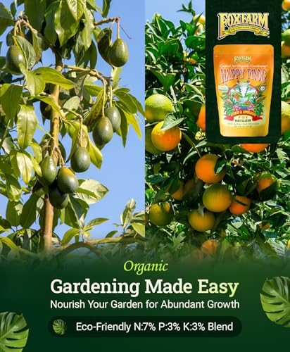 FoxFarm Happy Frog Citrus & Avocado Fertilizer – Formula for Lemons, Oranges, Avocados & More, NPK 7-3-3 (4 lb Bag)
