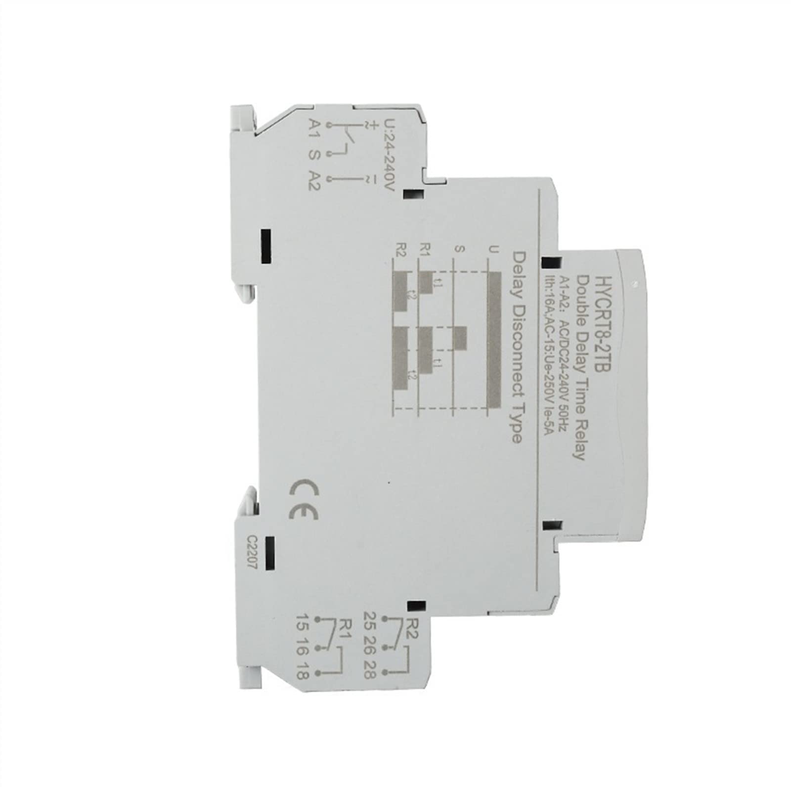 HYCRT8S-2T Cyfrowy zegar opóźnienia czasowego Automatyczny 24V 220V 230V AC Przekaźnik sterujący 1 sztuki(Ac220v)